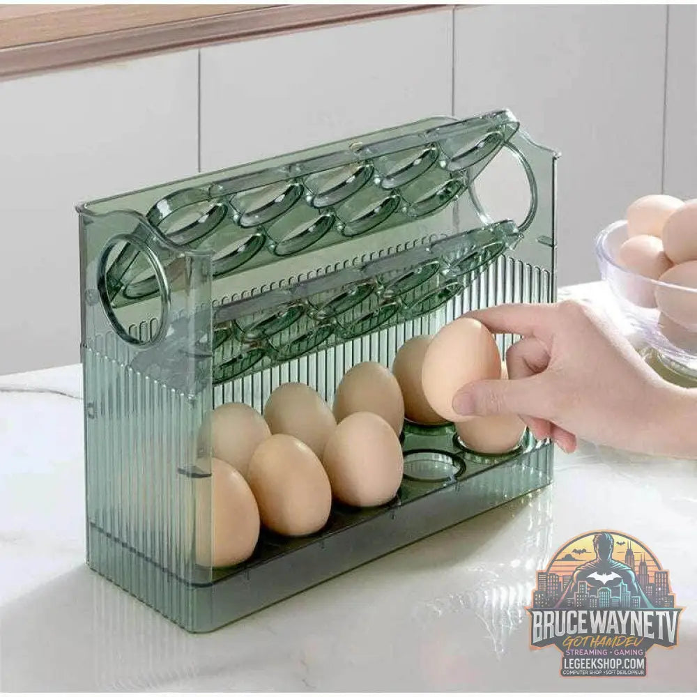 🥚 Boîte de Rangement d'Œufs Coulissante à 3 Couches – Style Échelle | Grande Capacité Réfrigérateur - Legeekshop
