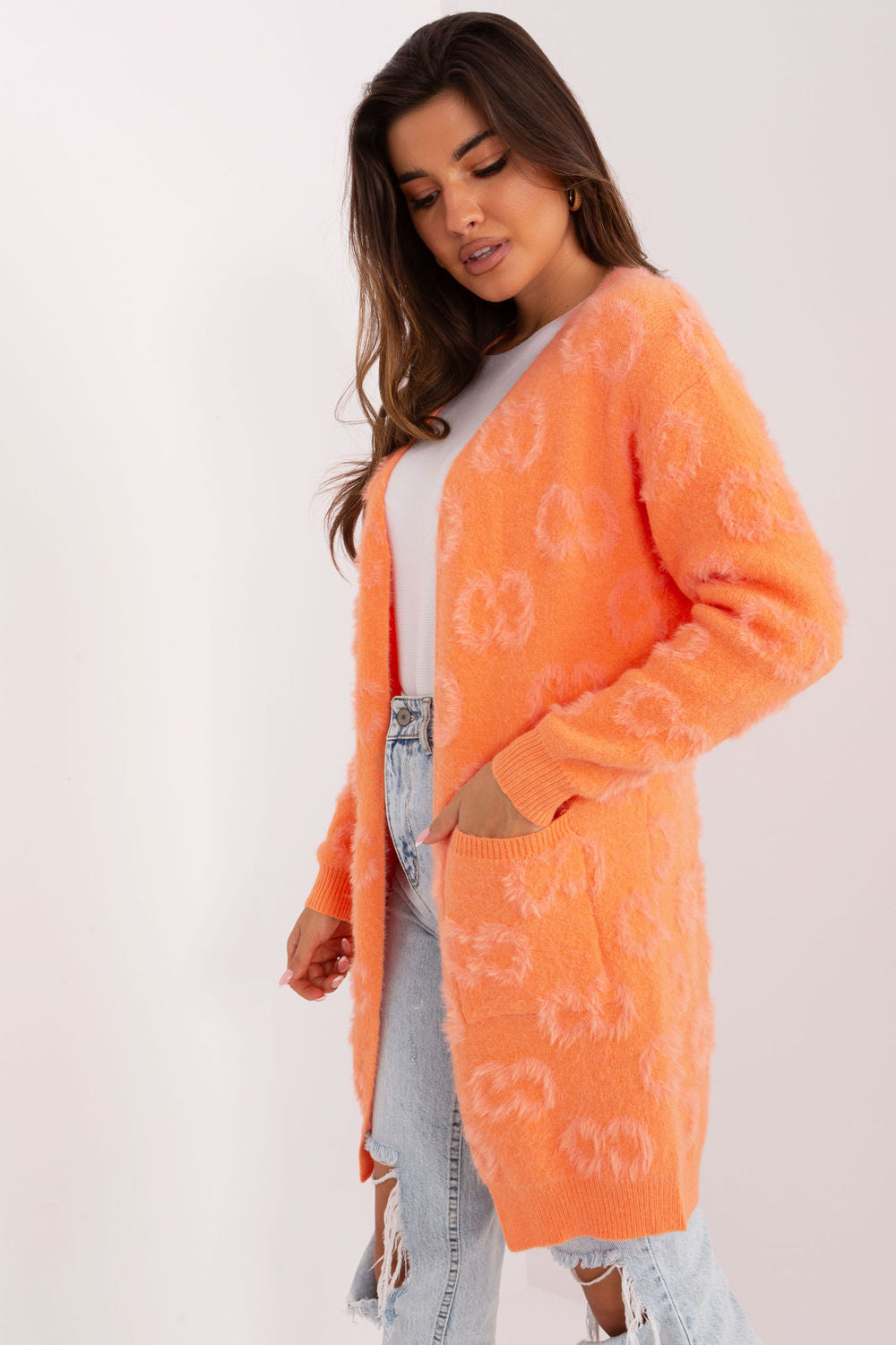 Cardigan femme AT — orange