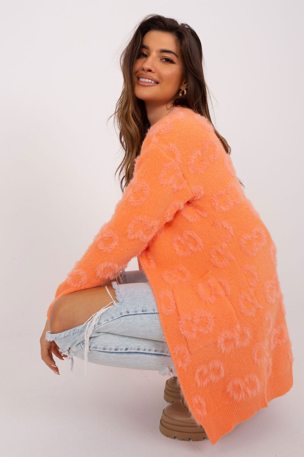 Cardigan femme AT — orange