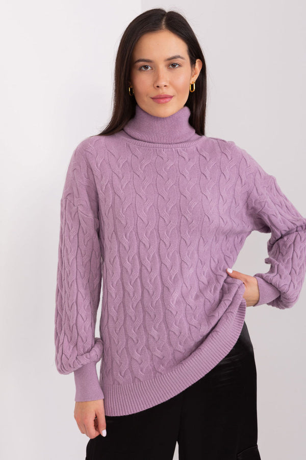 Pull femme AT Col Roulé Col — violet