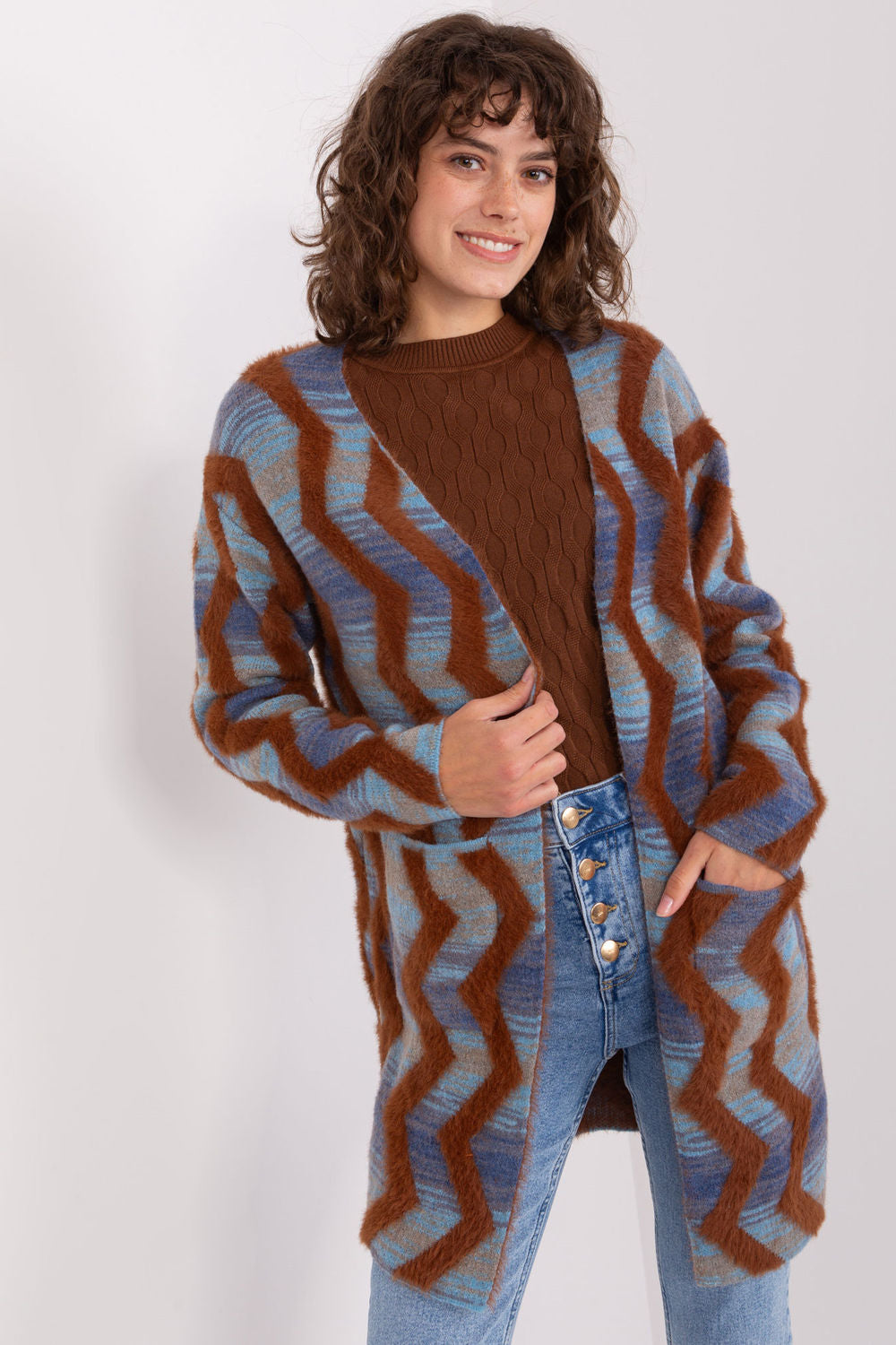 Cardigan femme AT — bleu