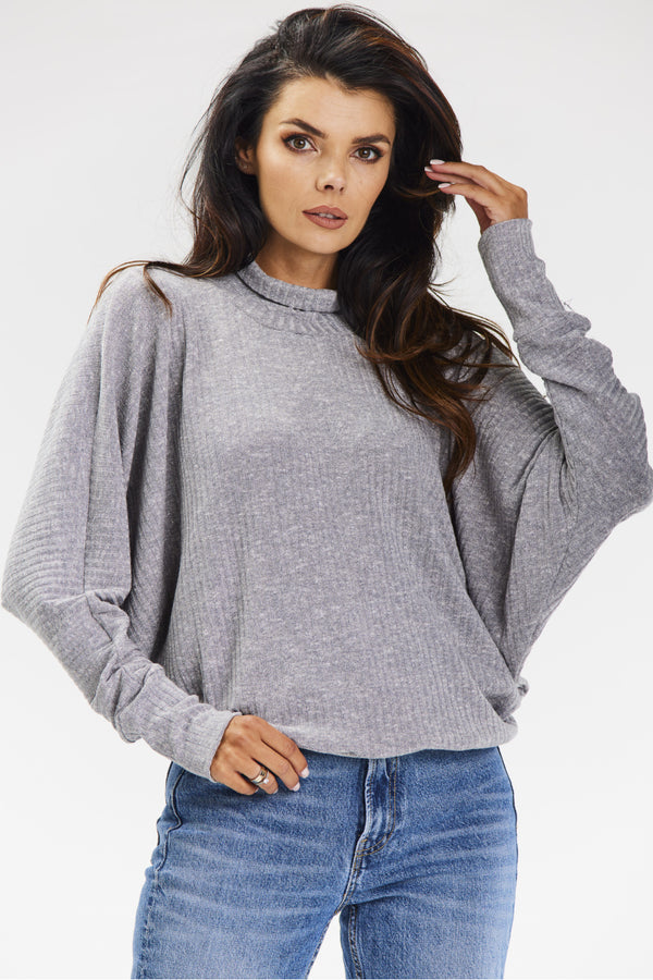 Pull femme awama Col Roulé Col — gris