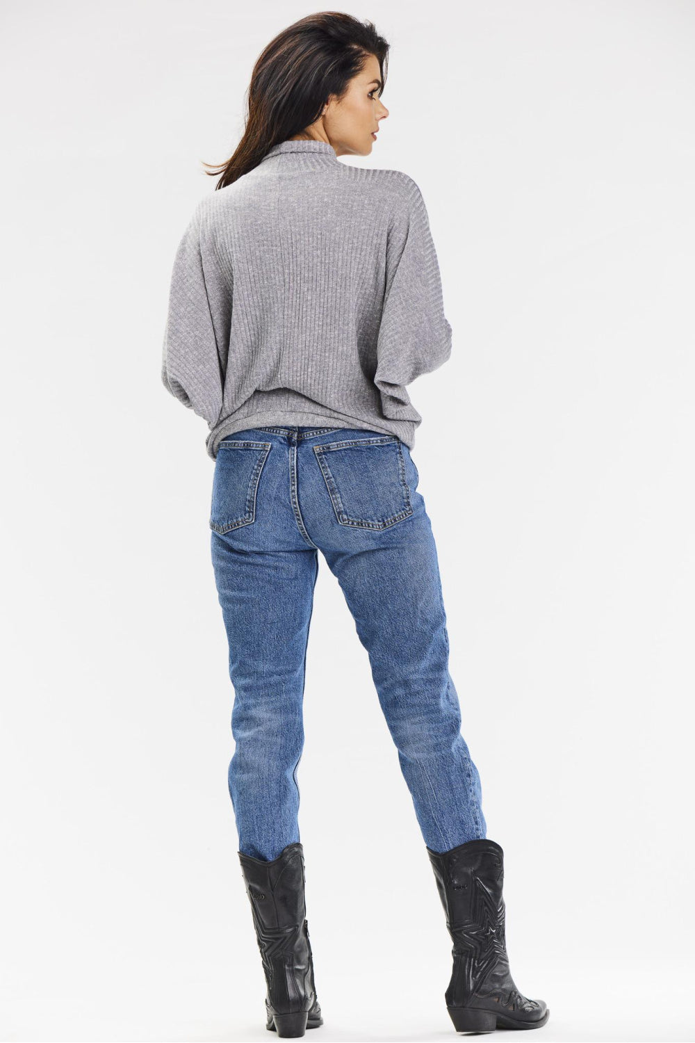 Pull femme awama Col Roulé Col — gris