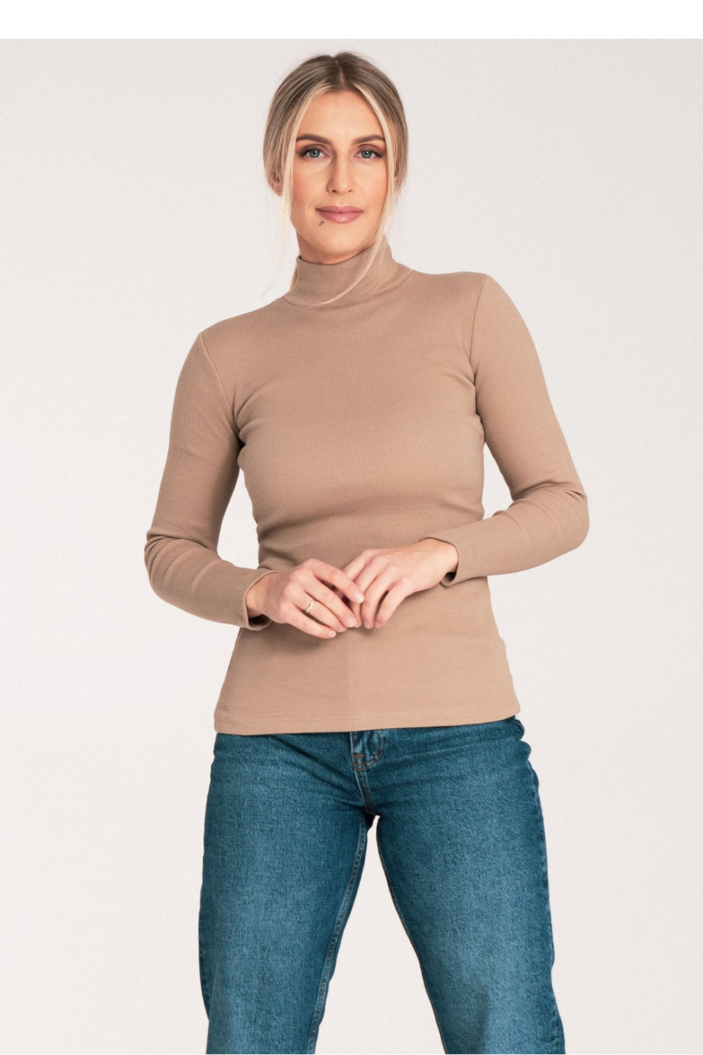 Pull femme Figl Col Roulé Col — beige