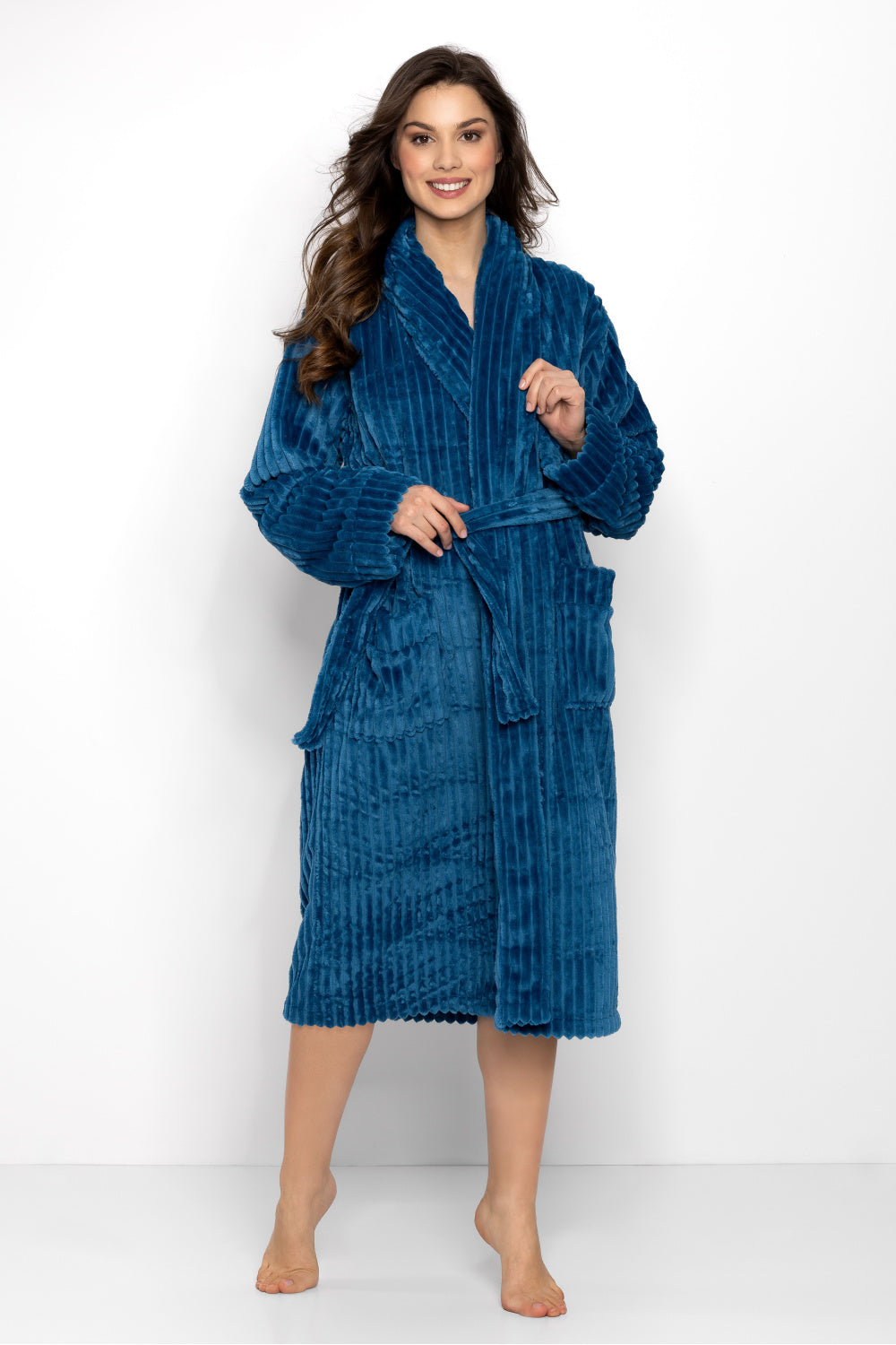 Robe femme Momenti Per Me Peignoir Peignoir — bleu marine