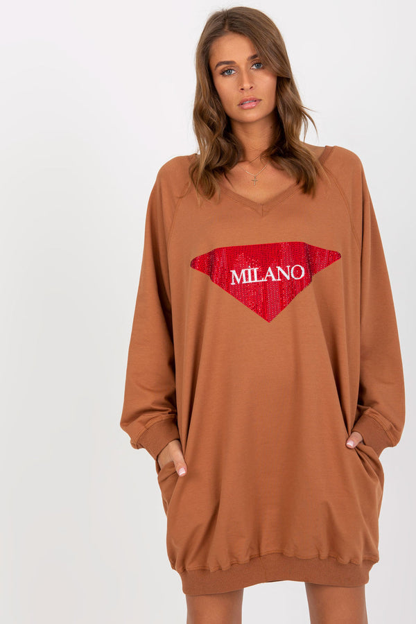 T-shirt femme Factory Price Sweatshirt Sweatshirt — brun