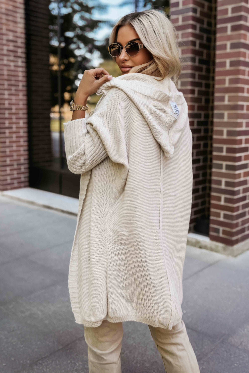 Cardigan femme Numoco — beige