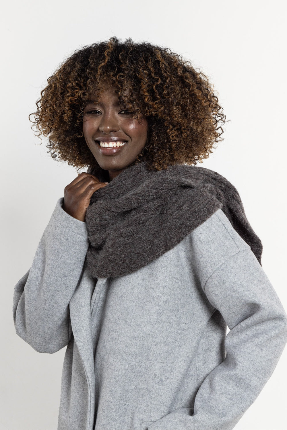 Châle femme awama — brun