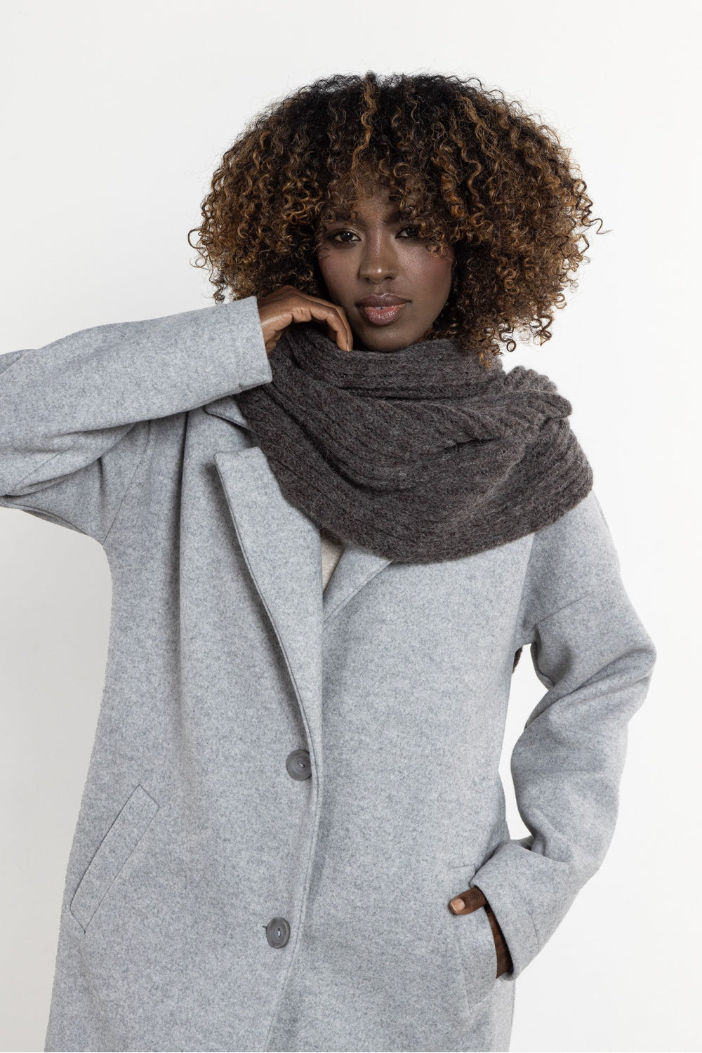 Châle femme awama — brun