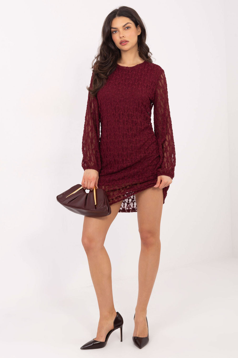Robe femme Italy Moda Courte Courte — rouge