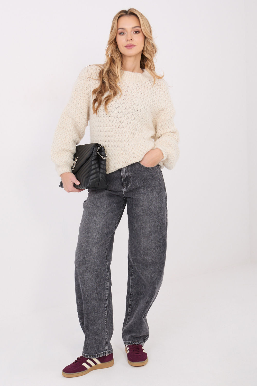 Pull femme Italy Moda Chandail Chandail — beige
