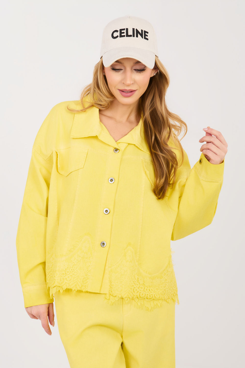 Veste en jean femme Rue Paris — jaune