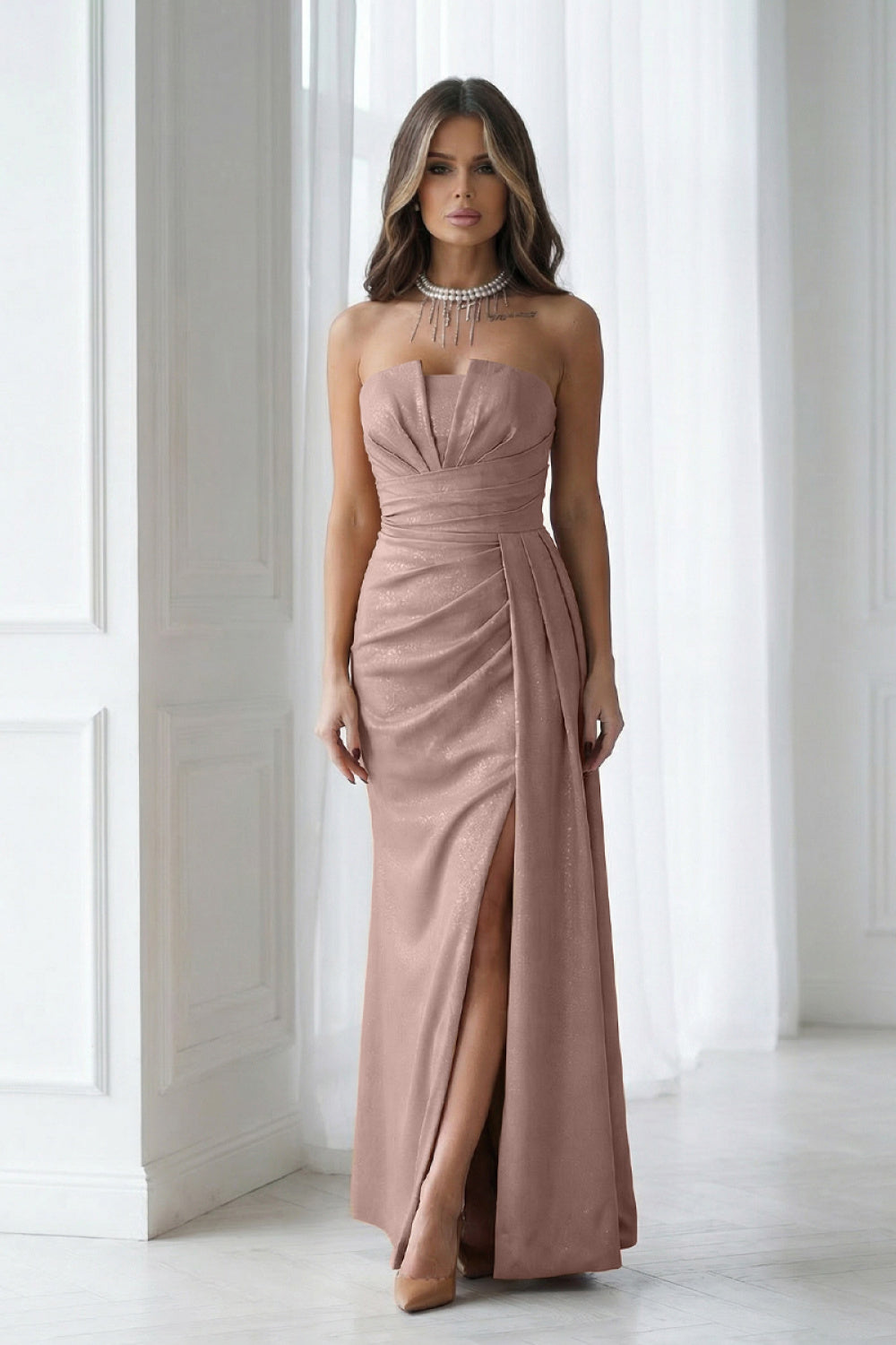 Robe femme Bicotone Longue Longue — brun
