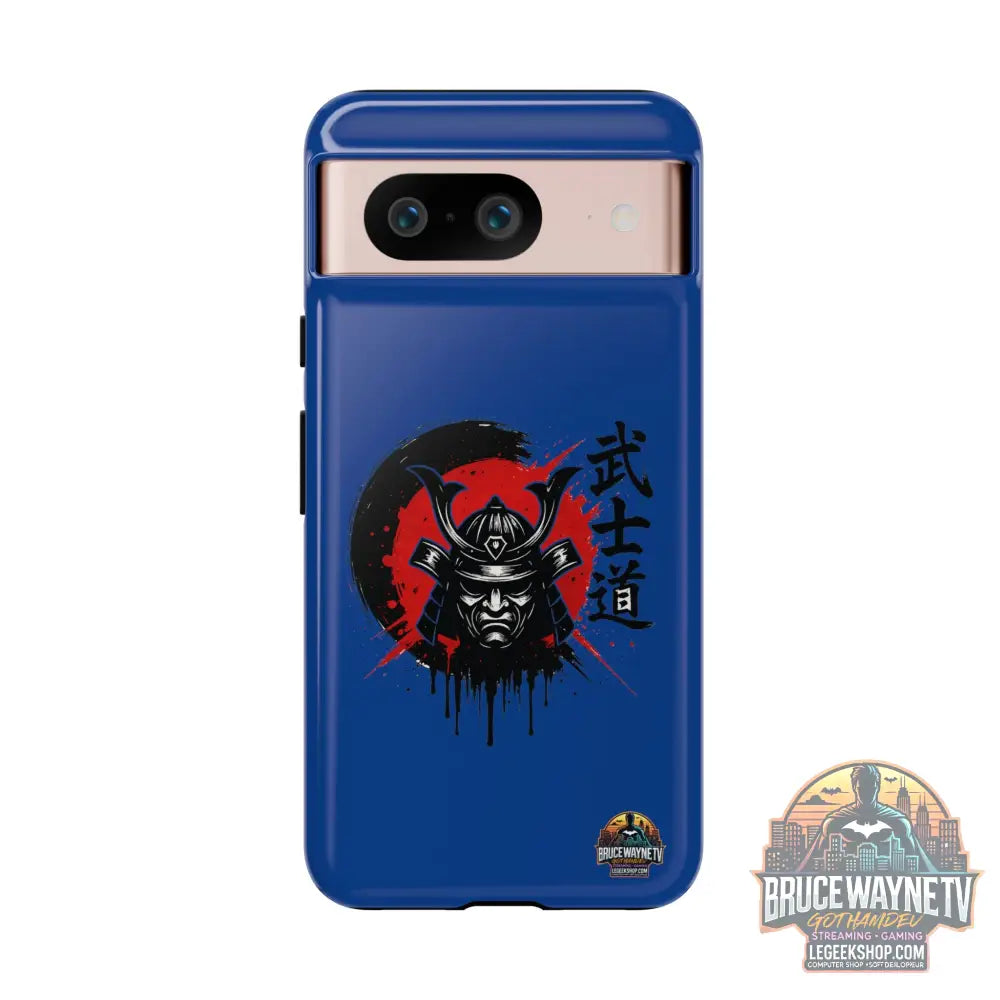 📱 samurai phone case Bleue foncé – coque renforcée Pixel & Galaxy 📱 - Google Pixel 8 / Glossy - Phone Case