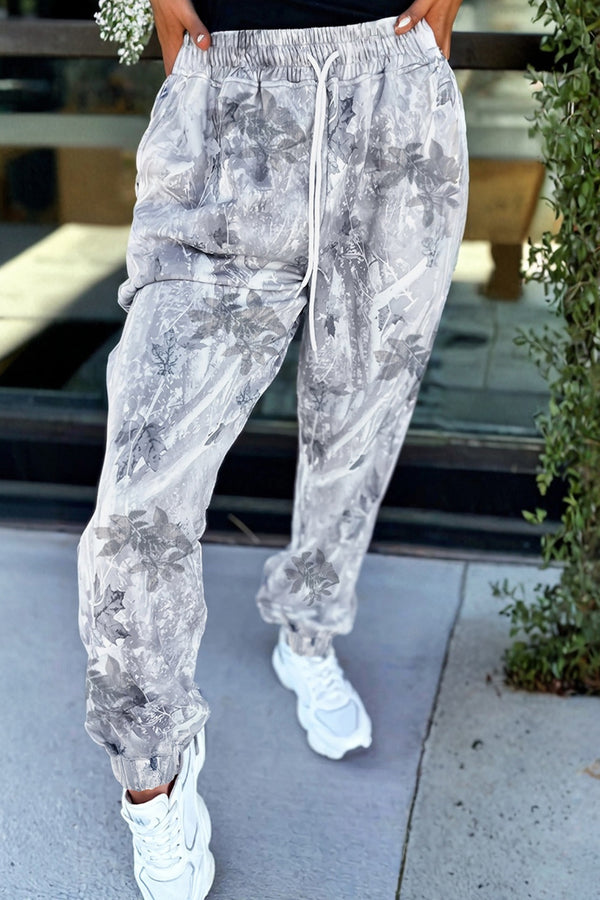 Pantalon femme camouflage, à cordon, taille élastique — gris · LC7714056-P1120 · LC7714056-P1120-L