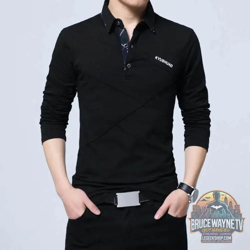 T-shirt en coton à rayures rabattables, T-shirt long, Slim Fit, Casual, Grande taille - Legeekshop