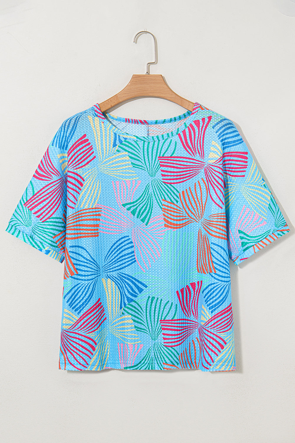 Pink Bowknot Printed Waffle — détail Tops/Tops & Tees, vue 9, LeGeekShop