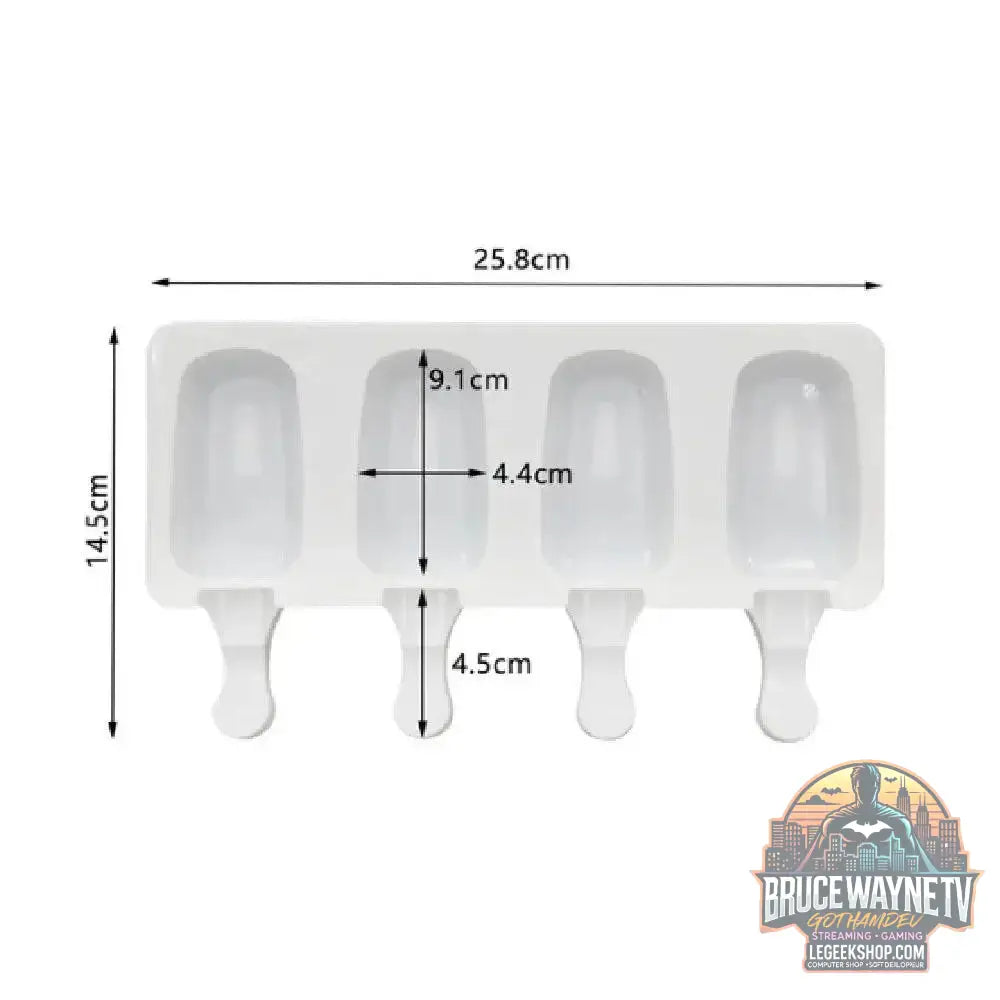 🍨 Moule à crème glacée en silicone – Fabrication de sucettes glacées maison (4/8 trous) - Legeekshop