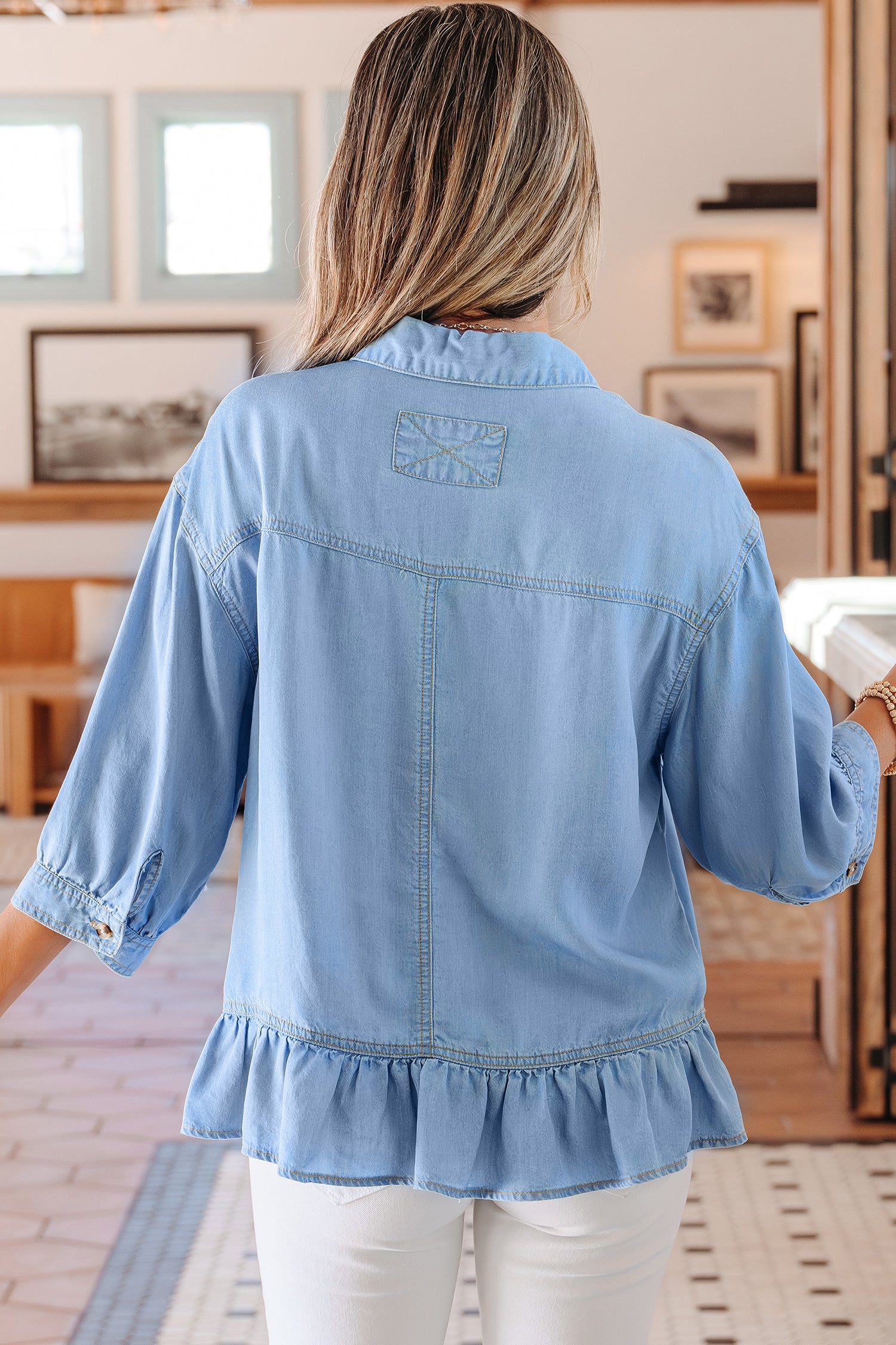 Beau Blue Half Sleeve — Tops/Blouses & Shirts, vue 2, LeGeekShop