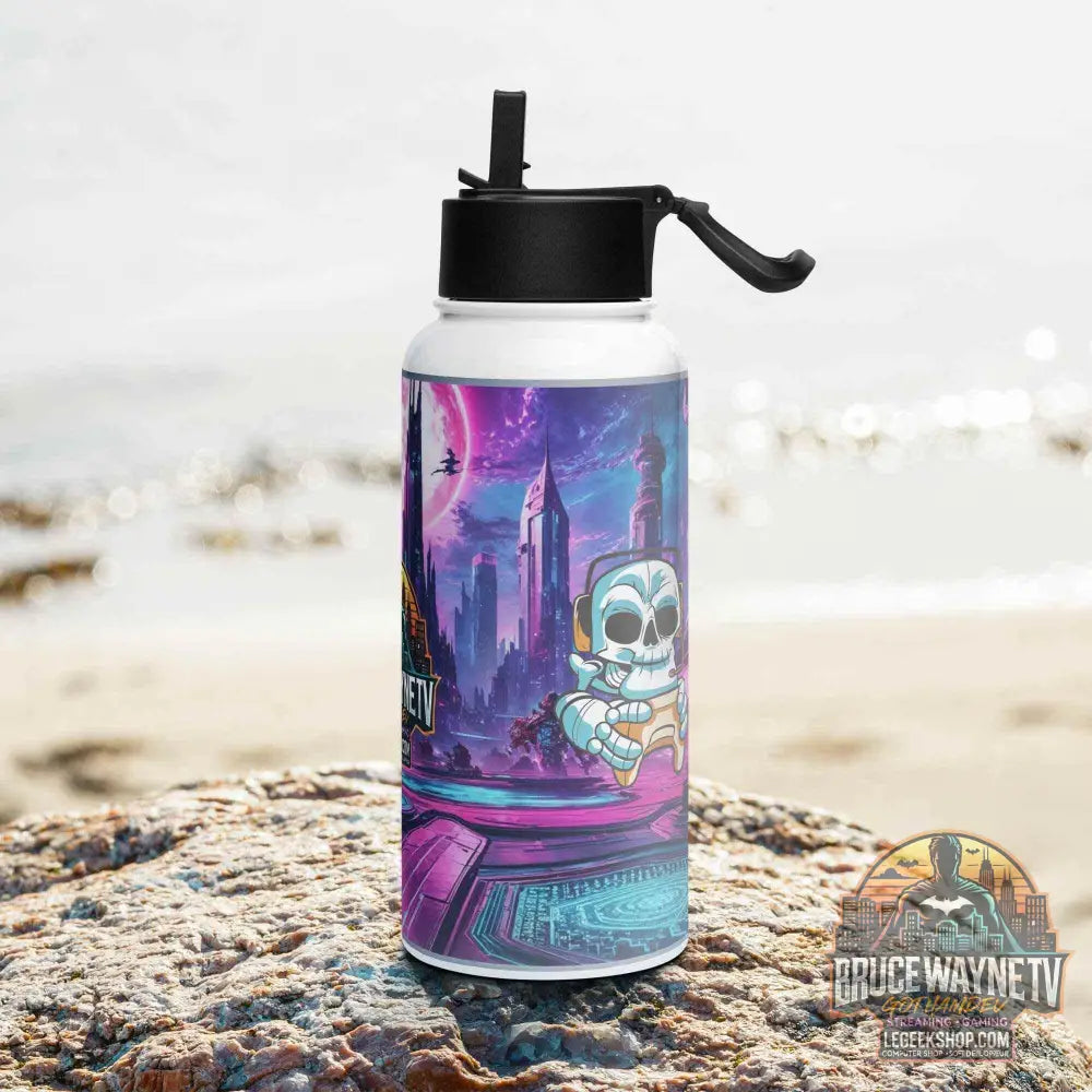 Bouteille d'eau en acier inoxydable avec paille - 950 ml - Legeekshop