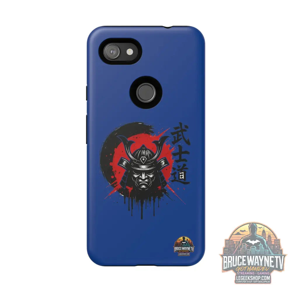 📱 samurai phone case Bleue foncé – coque renforcée Pixel & Galaxy 📱 - Google Pixel 3a XL / Matte - Phone Case