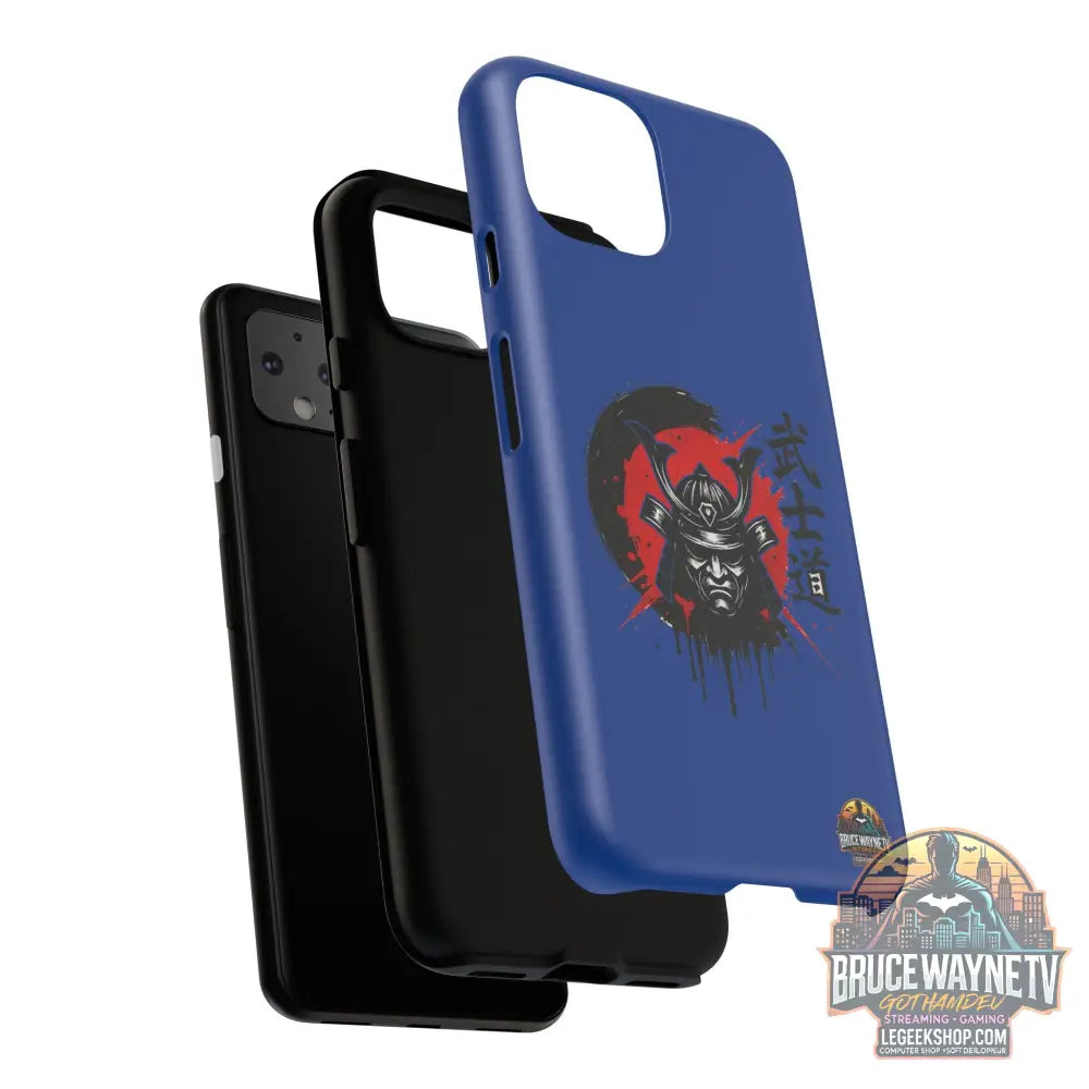 📱 samurai phone case Bleue foncé – coque renforcée Pixel & Galaxy 📱 - Phone Case