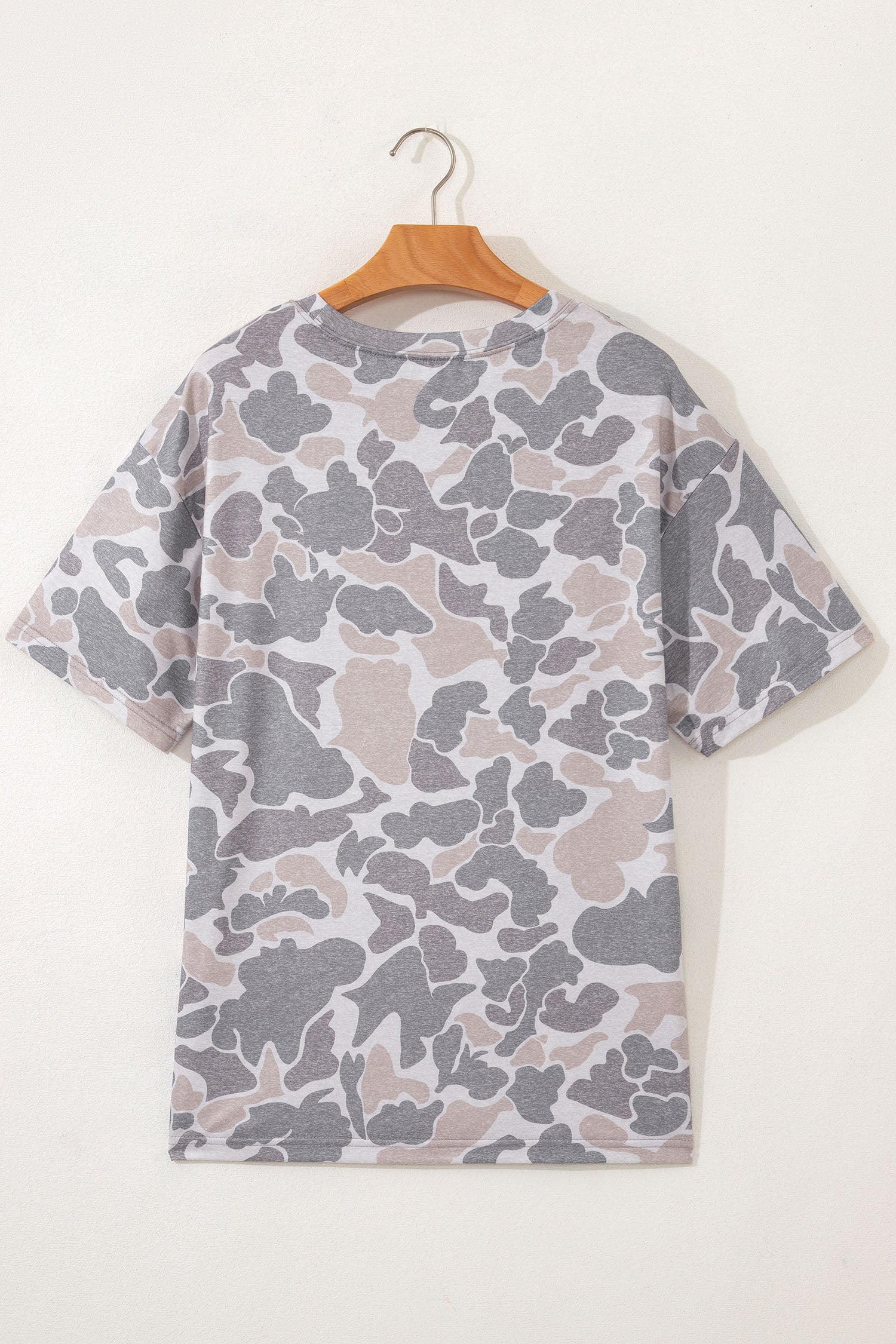 Multicolour Retro Camouflage Print Womens Casual T Shirt
