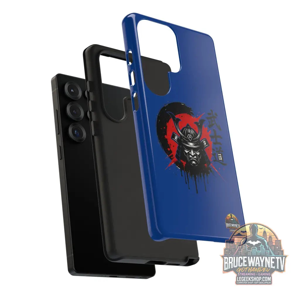 📱 samurai phone case Bleue foncé – coque renforcée Pixel & Galaxy 📱 - Phone Case