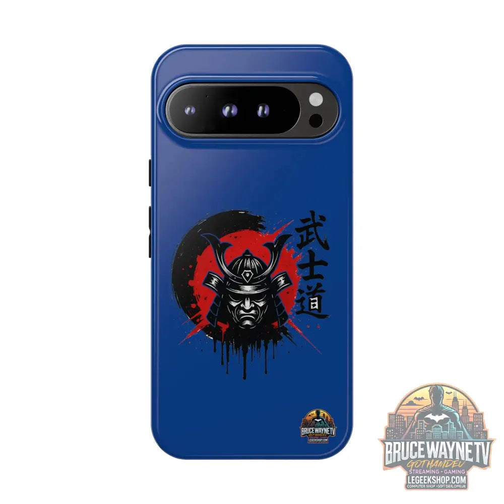 📱 samurai phone case Bleue foncé – coque renforcée Pixel & Galaxy 📱 - Google Pixel 9 Pro XL / Glossy - Phone Case