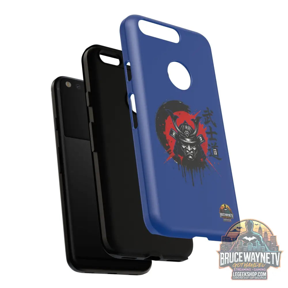 📱 samurai phone case Bleue foncé – coque renforcée Pixel & Galaxy 📱 - Phone Case