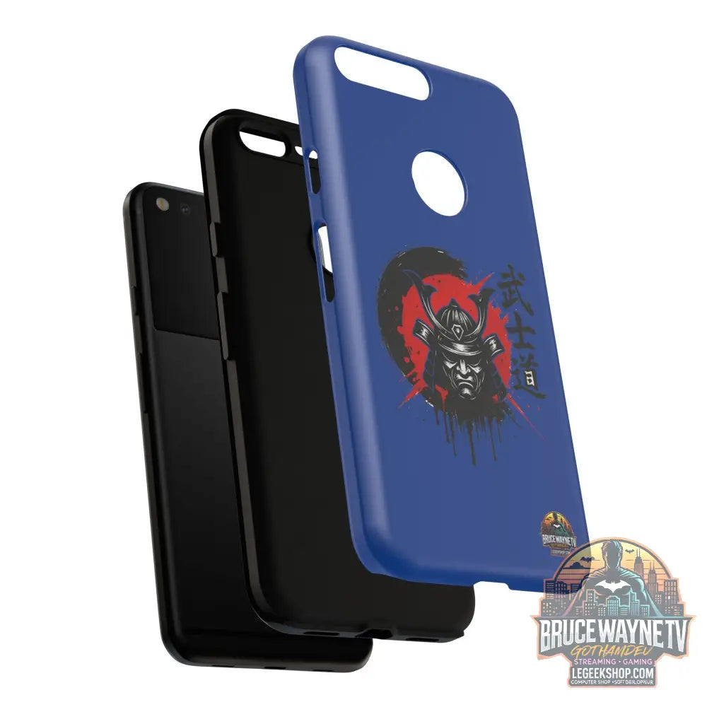 📱 samurai phone case Bleue foncé – coque renforcée Pixel & Galaxy 📱 - Phone Case