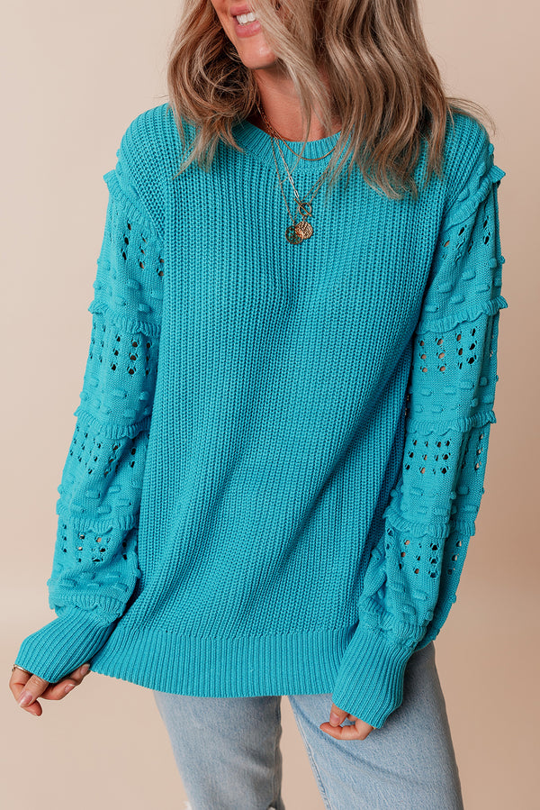 Pull femme à volants, manches ballon · LC2725053-P404 · LC2725053-P404-L