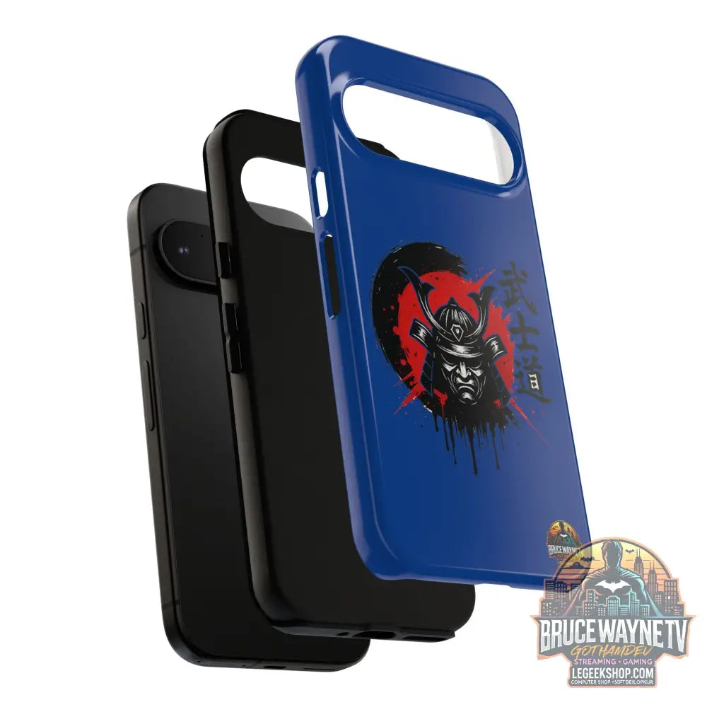 📱 samurai phone case Bleue foncé – coque renforcée Pixel & Galaxy 📱 - Phone Case