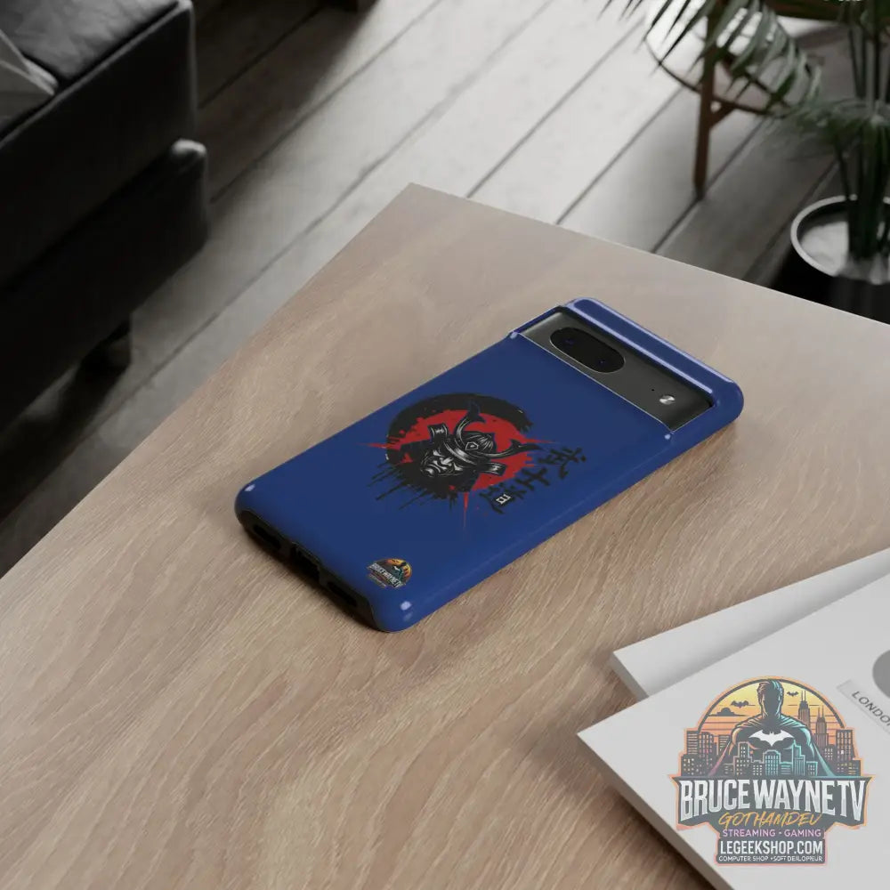 📱 samurai phone case Bleue foncé – coque renforcée Pixel & Galaxy 📱 - Phone Case