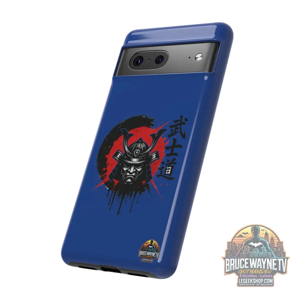 📱 samurai phone case Bleue foncé – coque renforcée Pixel & Galaxy 📱 - Phone Case