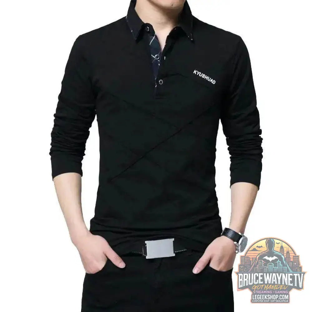 T-shirt en coton à rayures rabattables, T-shirt long, Slim Fit, Casual, Grande taille - Legeekshop