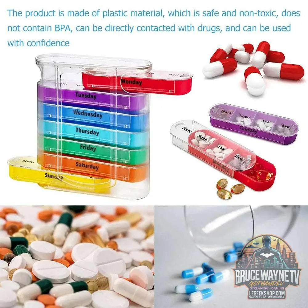 💊 Boîte à Pilules Hebdomadaire et Mensuelle – 7/14/28 Jours | Organisateur de Médicaments - Legeekshop