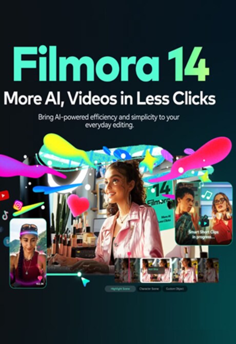 Wondershare Filmora 14 Video Editor (1 Device for each OS) (PC, Android, Mac, iOS) 5 Devices, 1 Year  - Wondershare Key - GLOBAL