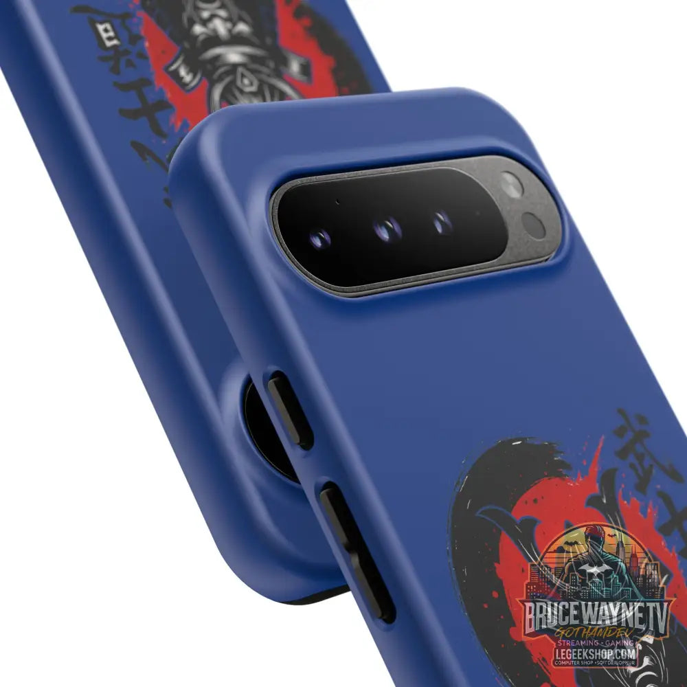 📱 samurai phone case Bleue foncé – coque renforcée Pixel & Galaxy 📱 - Phone Case
