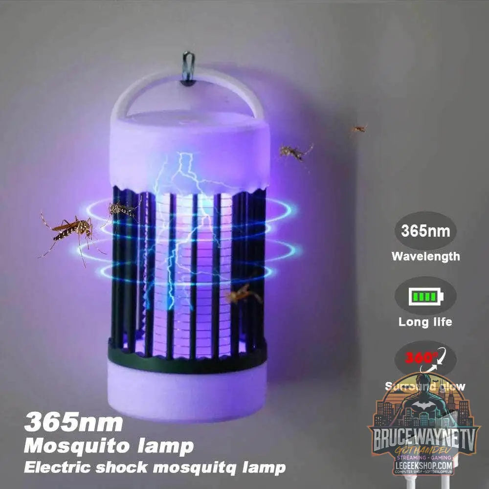 🦟 Lampe électrique anti-moustiques – Rechargeable USB, lumière UV, portable - Legeekshop