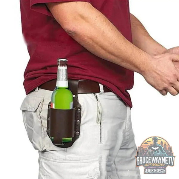 🍺 Étui portable pour bouteille – Ceinture à bière / canette pratique en cuir PU - Legeekshop