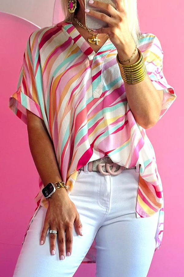 Blouse manches courtes — multicolore