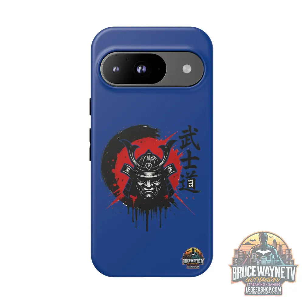 📱 samurai phone case Bleue foncé – coque renforcée Pixel & Galaxy 📱 - Google Pixel 9 / Matte - Phone Case