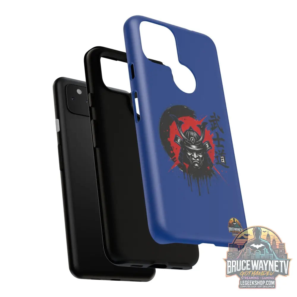 📱 samurai phone case Bleue foncé – coque renforcée Pixel & Galaxy 📱 - Phone Case