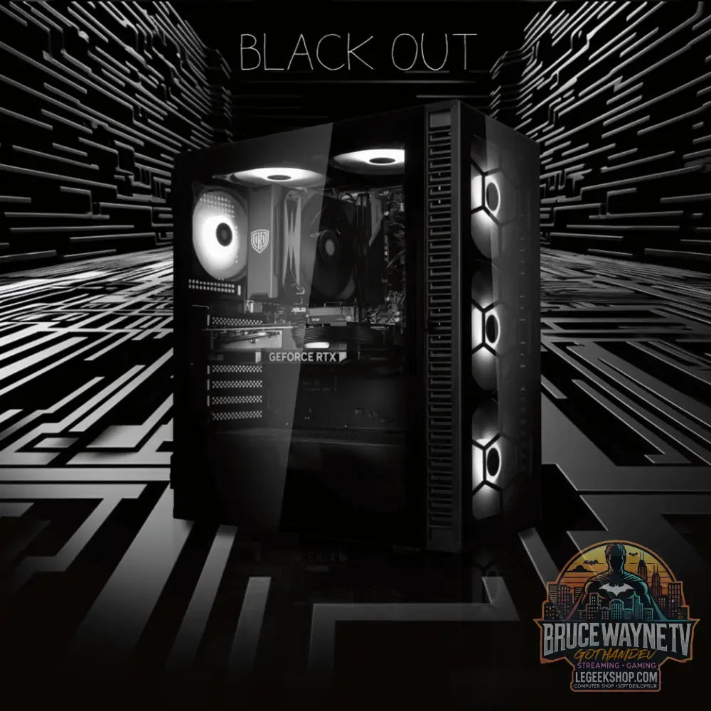 Gaming PC Black Out - AMD Ryzen 5 7600X, NVIDIA GeForce RTX 4060 Ti - Legeekshop