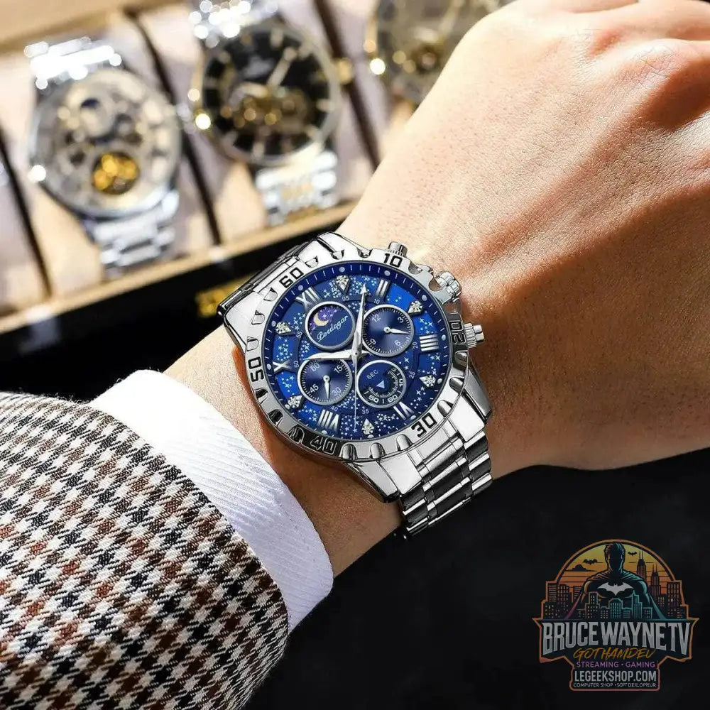 Montre de sport à quartz de luxe pour homme, étanche, Shoous, acier inoxydable, chronographe, horloge | POEDAGAR - Legeekshop