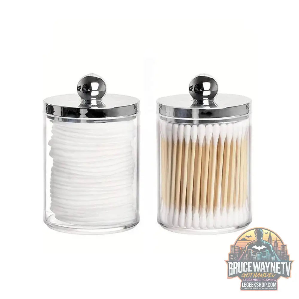 🧺 Boîte de Rangement Transparent – Pot d’Apothicaire 10 Oz | Porte-Coton-Tige & Accessoires - Legeekshop