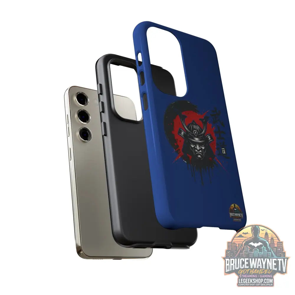 📱 samurai phone case Bleue foncé – coque renforcée Pixel & Galaxy 📱 - Phone Case