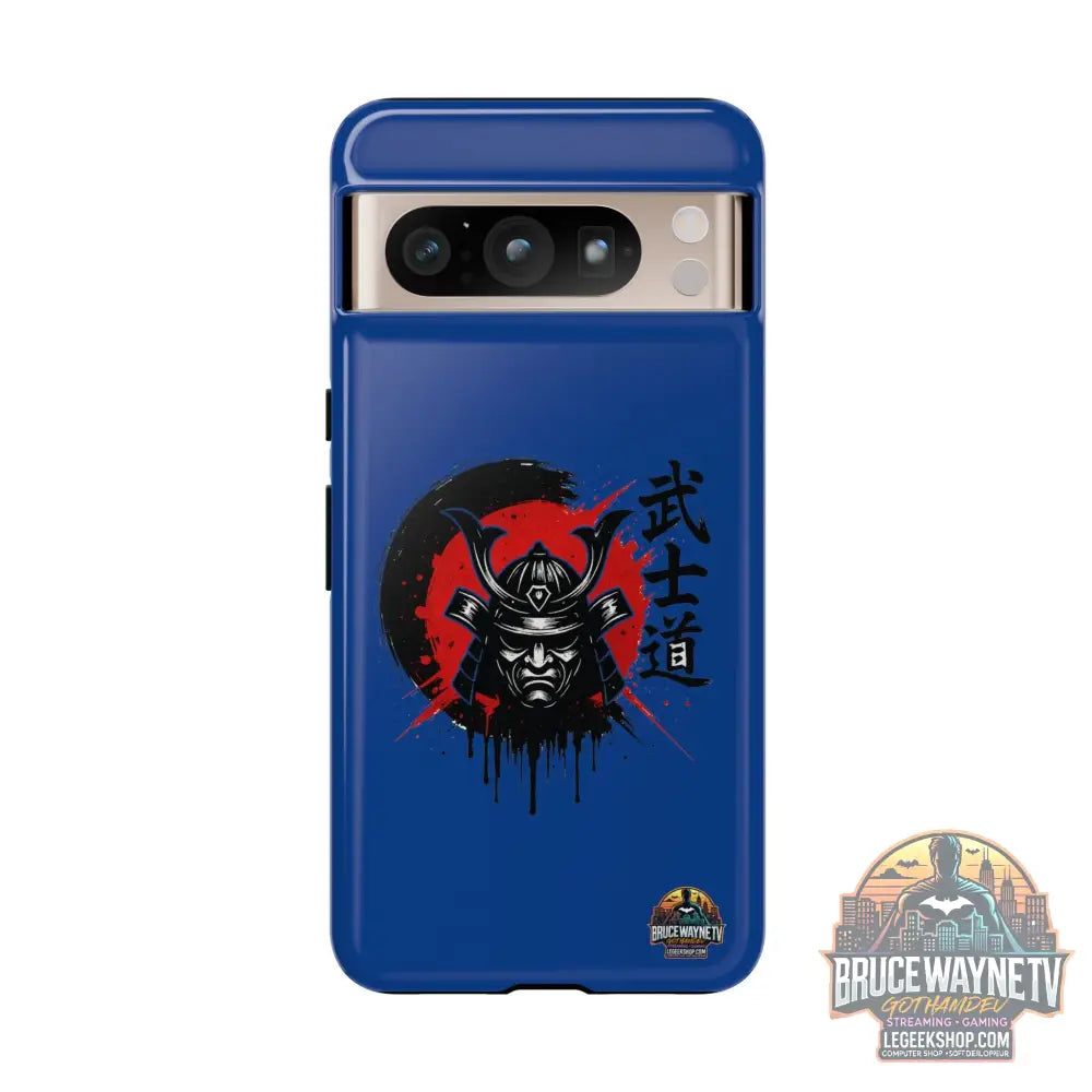 📱 samurai phone case Bleue foncé – coque renforcée Pixel & Galaxy 📱 - Google Pixel 8 Pro / Glossy - Phone Case