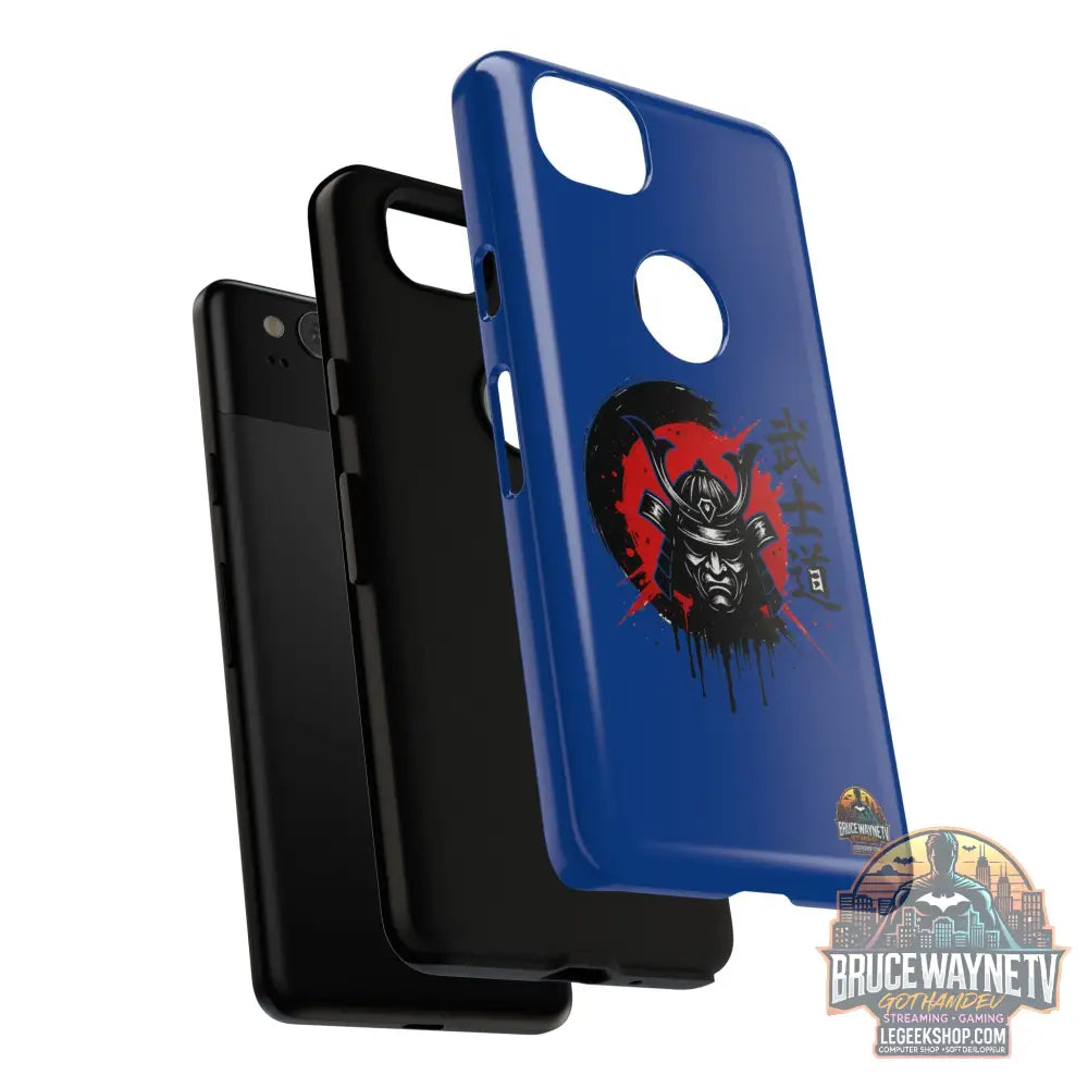📱 samurai phone case Bleue foncé – coque renforcée Pixel & Galaxy 📱 - Phone Case